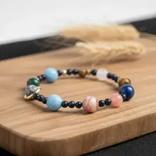 Bracelet on wooden surface